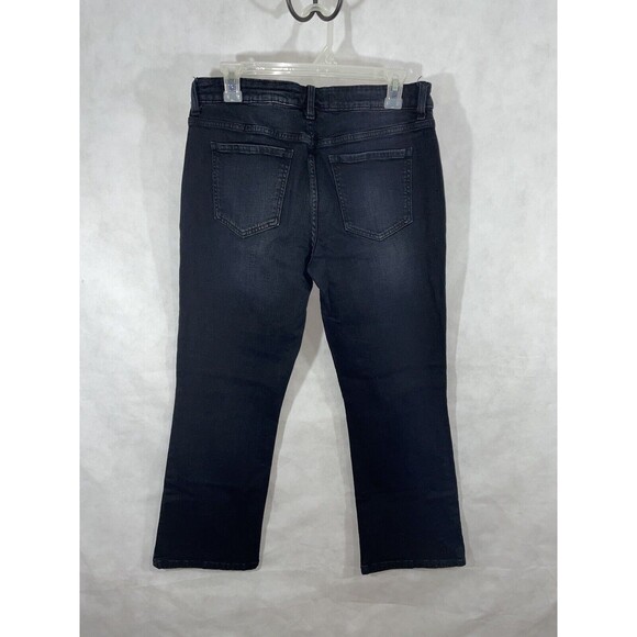 Eunina Distressed Midrise Crop Boot Jeans Size 30 Black - Picture 2 of 8